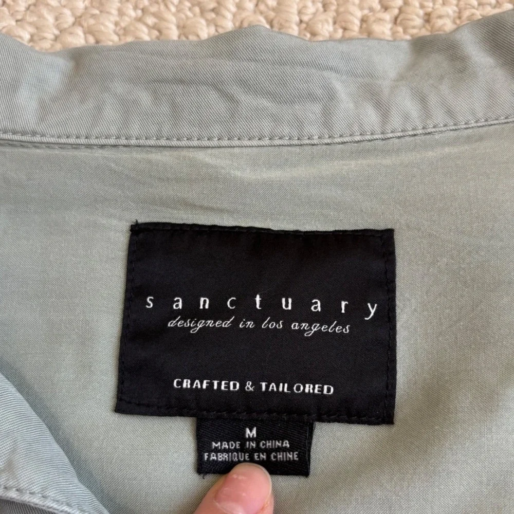 Sanctuary Utility Jacket, Sage Green Lyocell Medium | Drape‎ Safari Workwear